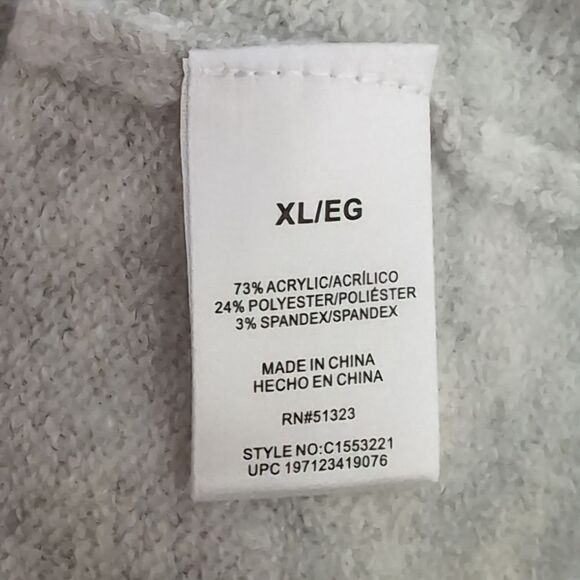 Vince Camuto XL Light Gray Silver Long Dolman Sleeve Turtle Neck Sweater, NEW - Picture 11 of 12